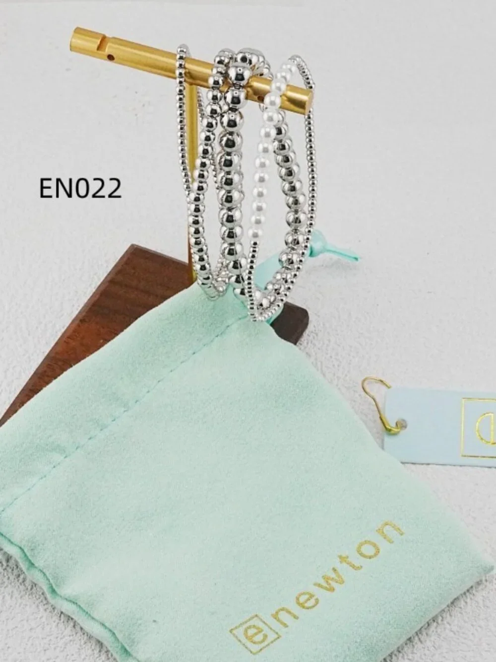 Enewton Platinum Bead & Pearl Bracelet